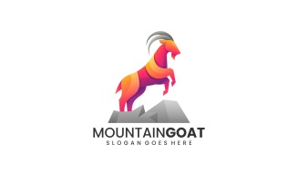 Mountain Goat Gradient Colorful Logo