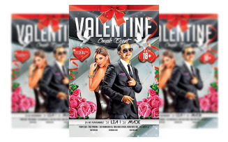 Valentines party flyer template#4