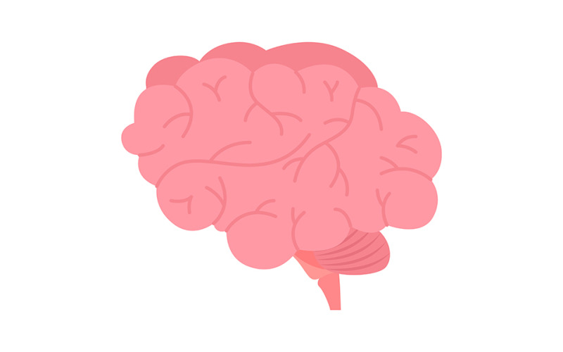Brain semi flat color vector element Illustration