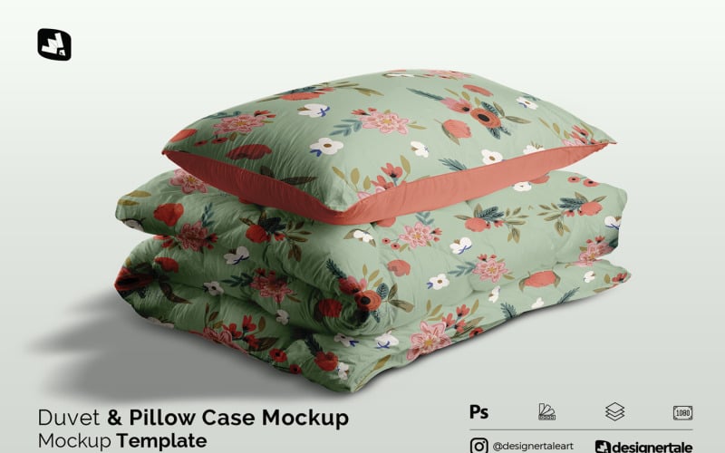 Duvet & Pillow Case Mockup Product Mockup