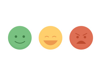 Emojis semi flat color vector element set