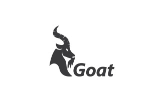 Goat Head Logo Vector Template 1