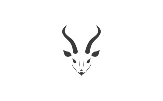 Goat Head Logo Vector Template 3