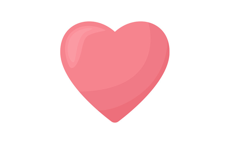 Heart symbol semi flat color vector element Illustration
