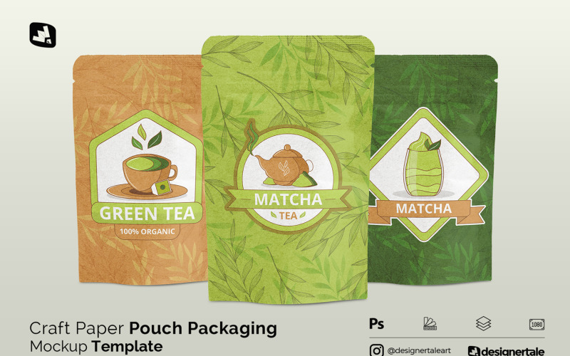 Craft Paper Pouch Packaging Mockup Product Mockup