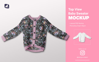 Top View Baby Sweater Mockup