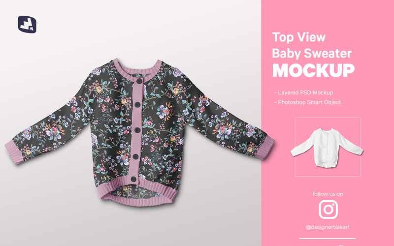 Top View Baby Sweater Mockup Product Mockup