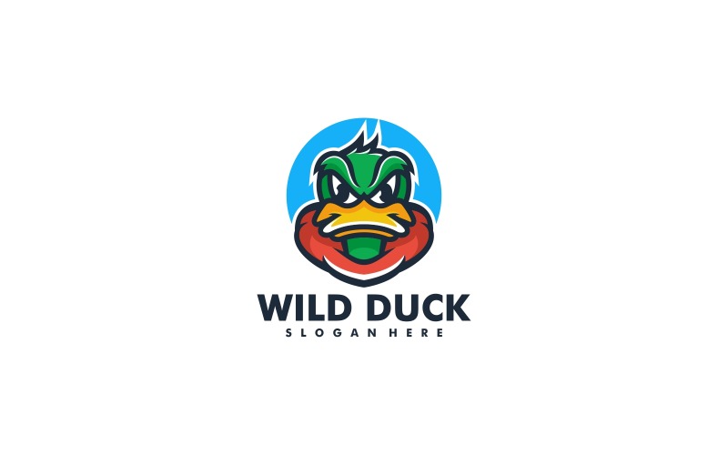 Wild Duck Simple Mascot Logo Logo Template