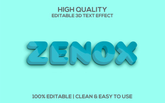 Zenox | 3D Zenox Cartoon Psd Text Style | Zenox Editable Text Effect | Modern Zenox Psd Font Style