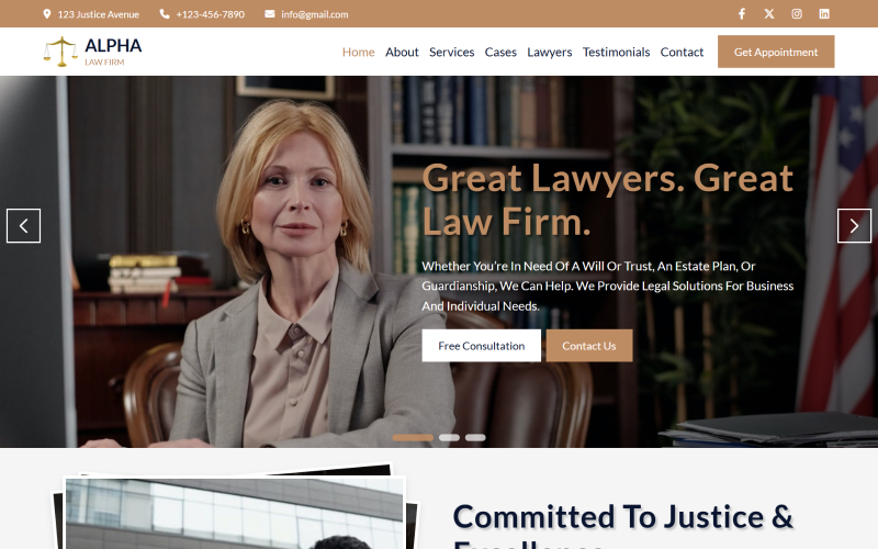 Alpha - Law Firm HTML5 Landing Page Template