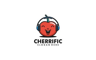 Cherry Mascot Cartoon Logo