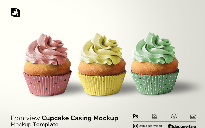 Frontview Cupcake Casing Mockup Product Mockup