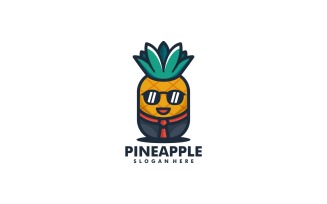 Pineapple Mascot Cartoon Logo Style