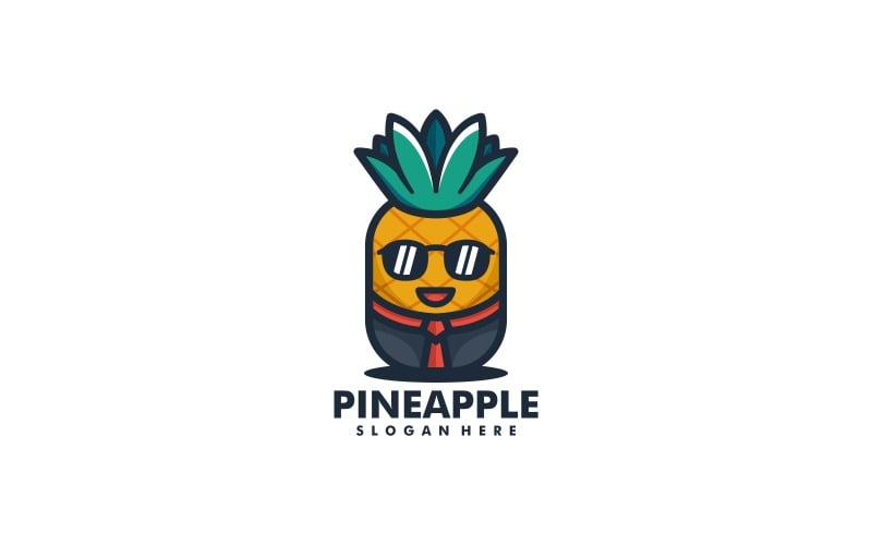 Pineapple Mascot Cartoon Logo Style Logo Template