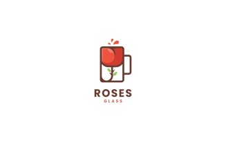 Rose Glass Simple Mascot Logo