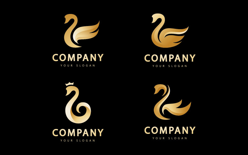 Swan Animal Logo And Vector Symbol V5 Logo Template