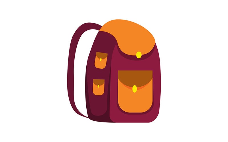 Backpack for traveling abroad semi flat color vector object Illustration