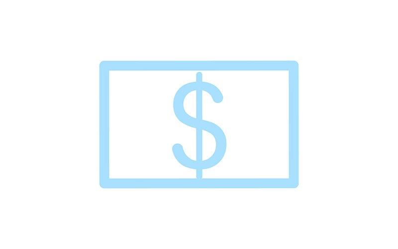 Blue banknote silhouette semi flat color vector element Illustration