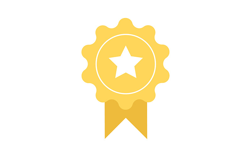 Gold award badge semi flat color vector element Illustration