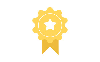Gold award badge semi flat color vector element