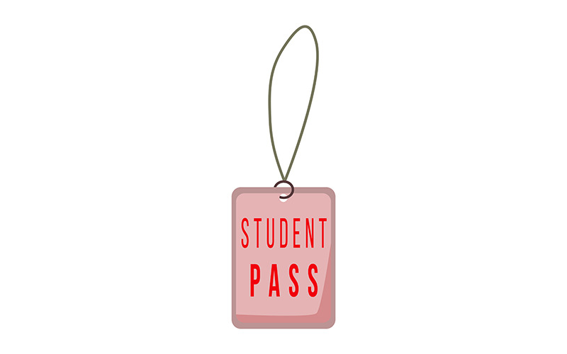 Student pass semi flat color vector object Illustration