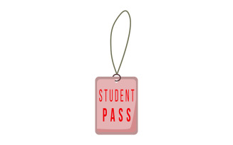 Student pass semi flat color vector object