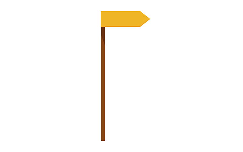 Yellow directional arrow semi flat color vector object Illustration