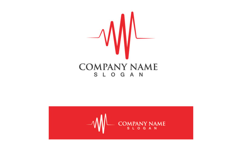 Pulse Line And Heart Beat Hospital Logo V8 Logo Template
