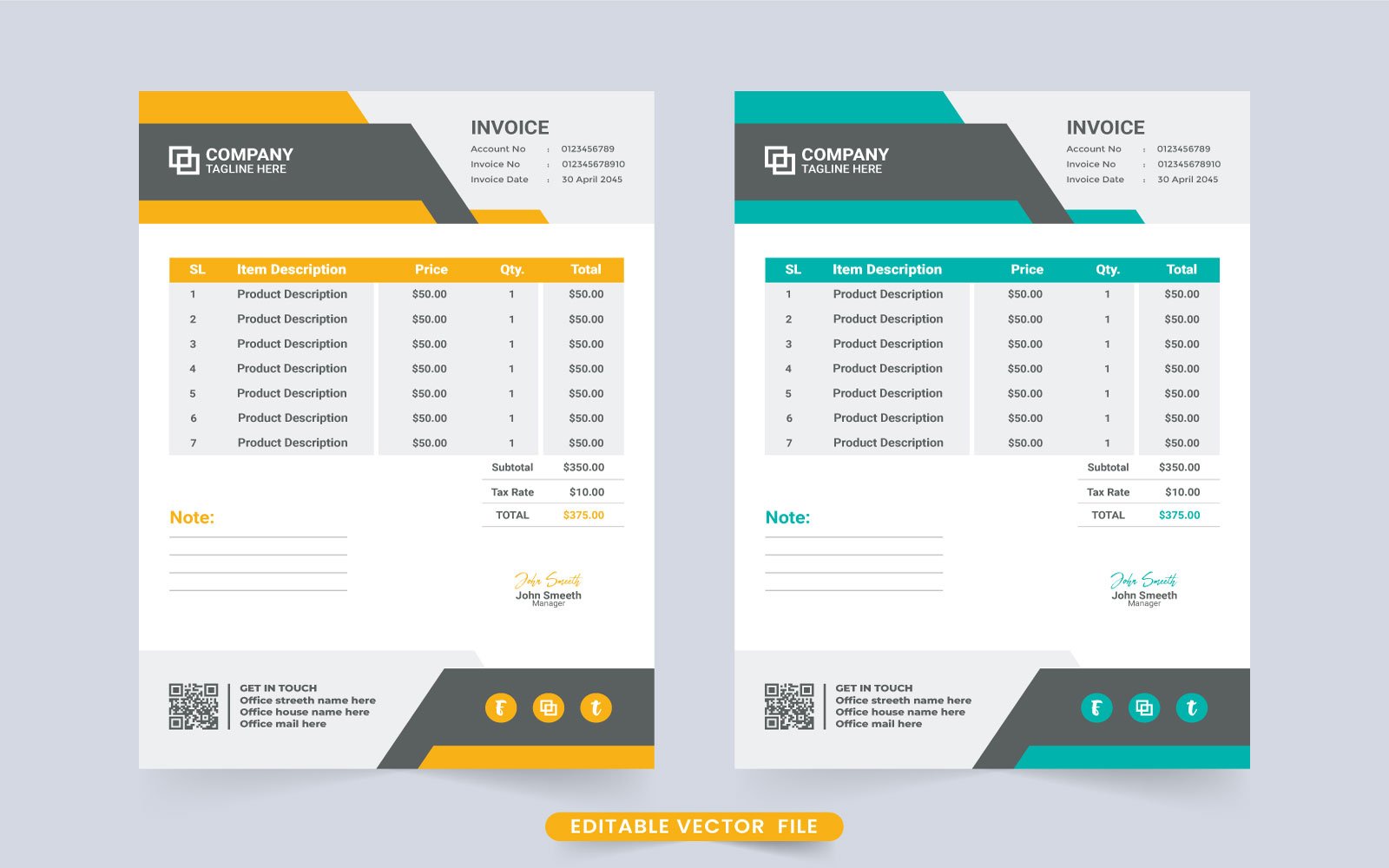 Template #272345 Invoice Template Webdesign Template - Logo template Preview