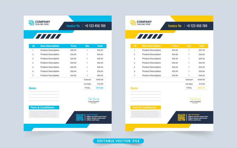 Billing paper and invoice template Corporate Identity