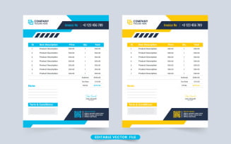 Billing paper and invoice template