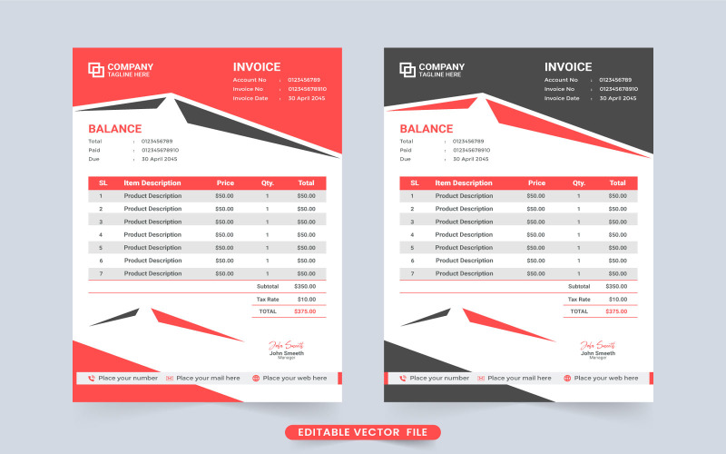 Business stationery and invoice template Corporate Identity