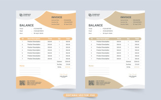 Creative business voucher and invoice vector
