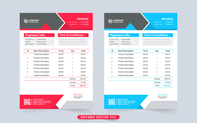 Creative business voucher and invoice Corporate Identity