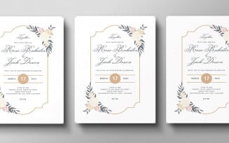 Floral Wedding Invitation Template | Burgundy Wedding Invitation | Wedding Invitation Template