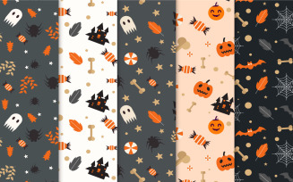 Halloween pattern set on dark background