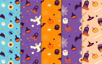 Halloween seamless pattern bundle vector