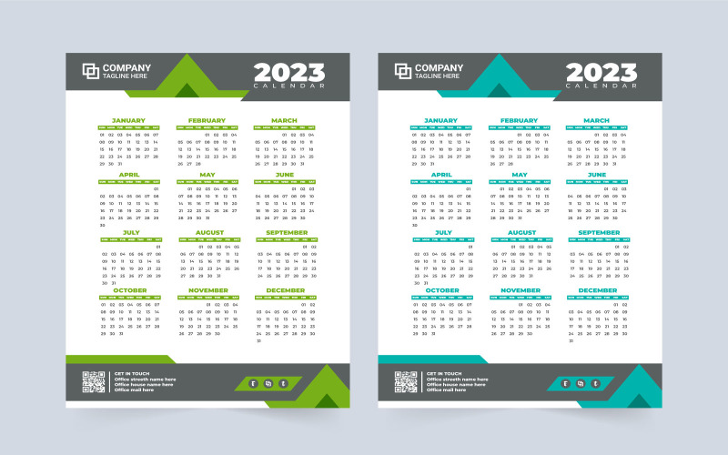 2023 minimal calendar design vector Corporate Identity