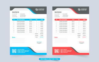 Modern business invoice template vector