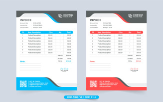 Modern business invoice template vector