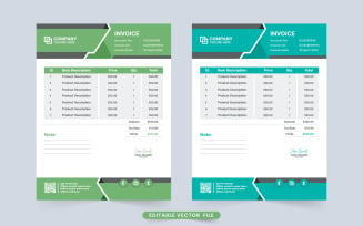 Print ready invoice template vector