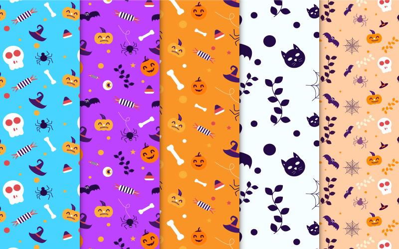 Scary Halloween pattern bundle vector Pattern