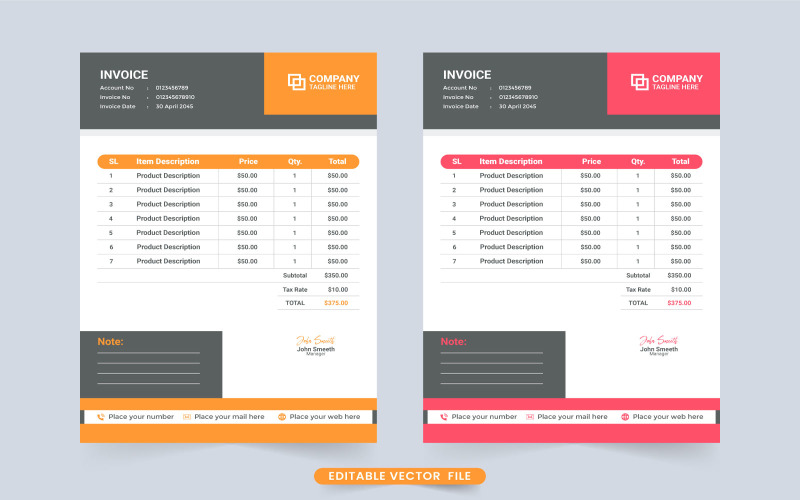 Simple business voucher template vector Corporate Identity