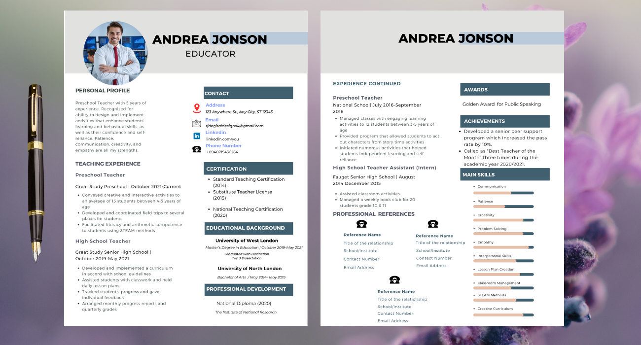 modern-educator-resume-template