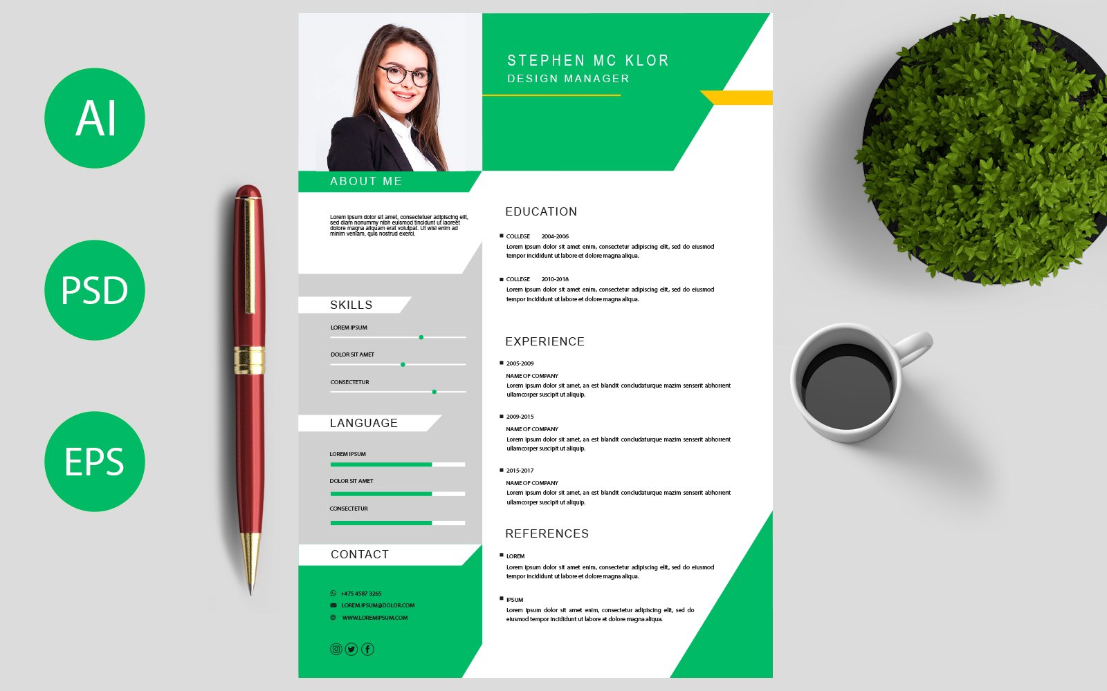 Template #272446 Resume Resumes Webdesign Template - Logo template Preview