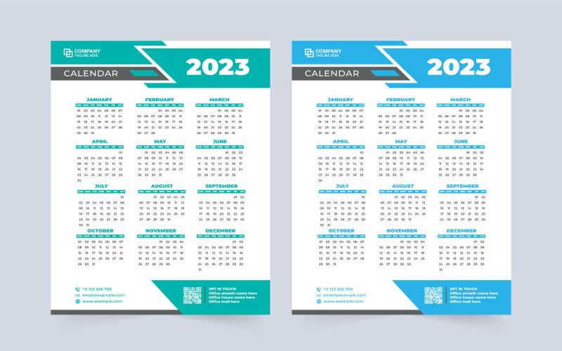 Digital 2023 Calendar Vector Design Corporate Identity