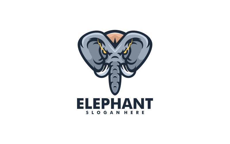Elephant Simple Mascot Logo Design Logo Template