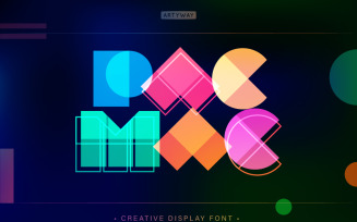 Geometric shapes color creative font