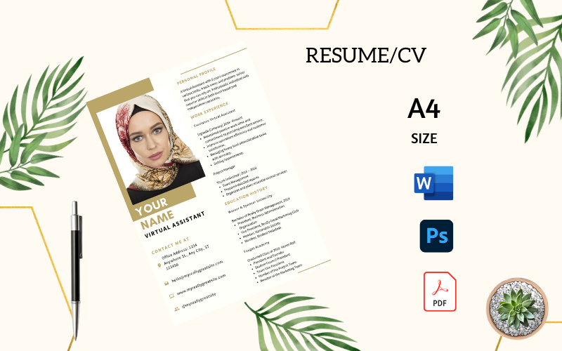 Gold Virtual Assistant Resume Resume Template