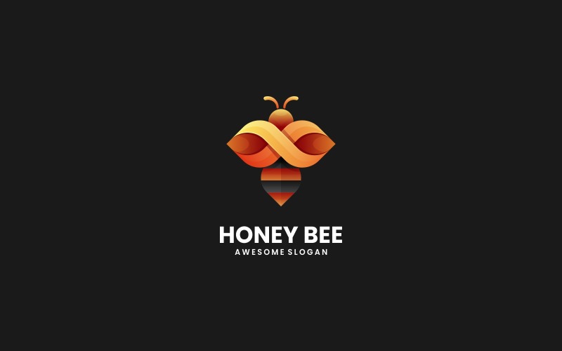 Honeybee Gradient Logo Design Logo Template